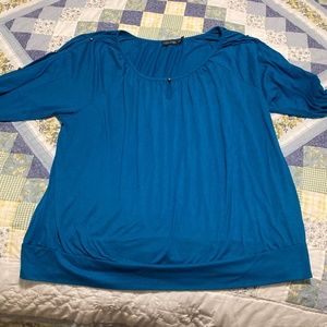 Women’s Faded Glory 3/4 open sleeve blue top, 3x